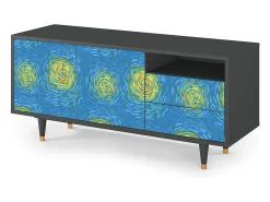 Móvel De Tv| Mueble de TV - 125х56х41 cm - T7 - Van Gogh Lights, Antracite Cinza antracite