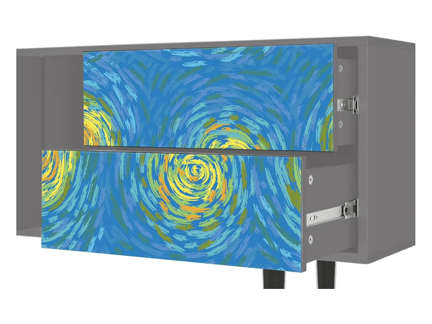 Outlet Mueble de TV - 170х69х48 cm - T1 - Van Gogh Lights, Cinza Cinzento