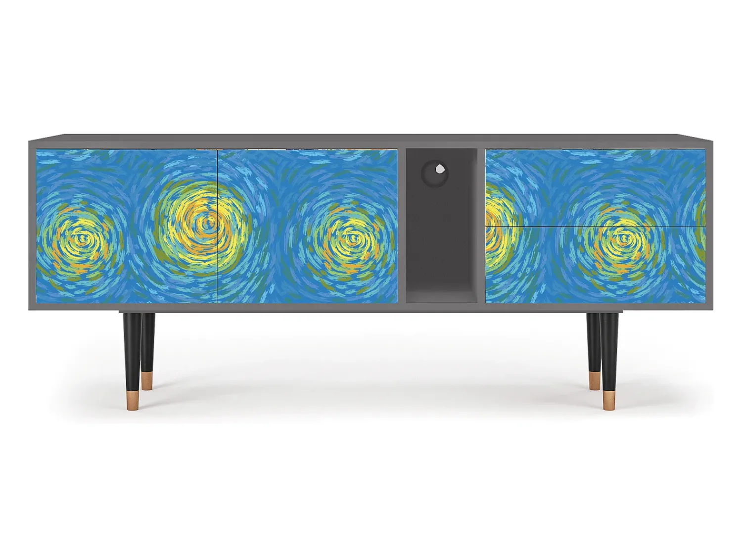 Outlet Mueble de TV - 170х69х48 cm - T1 - Van Gogh Lights, Cinza Cinzento