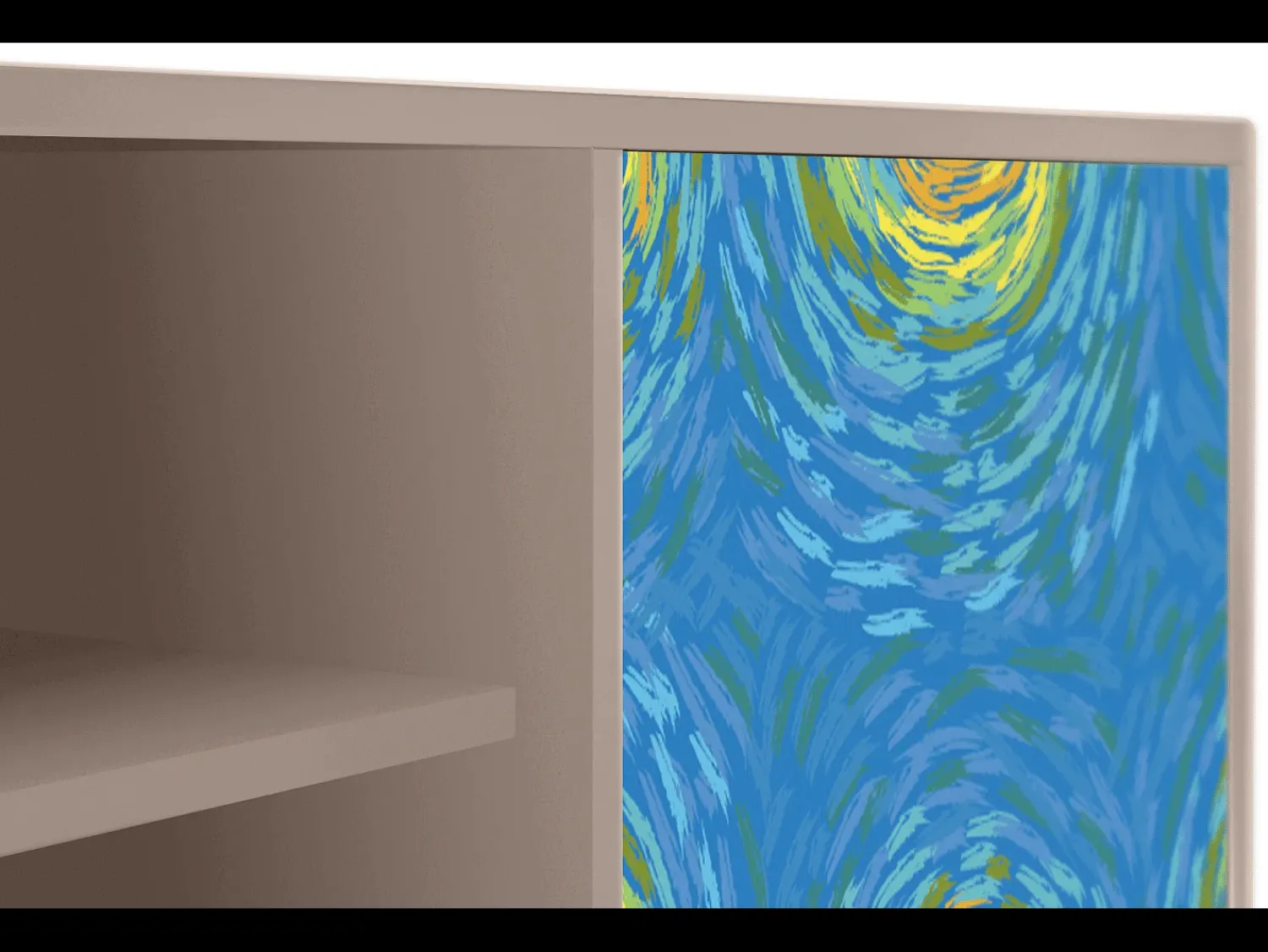 Móvel De Tv* Mueble de TV - 170х69х48 cm - T2 - Van Gogh Lights, Latte Bege