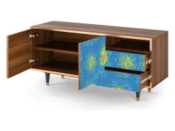 Mueble de TV - 125х56х41 cm - T7 - Van Gogh Lights, Nogueira^ Móvel De Tv