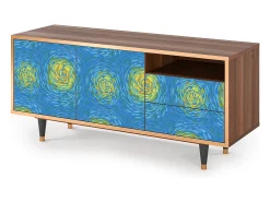 Mueble de TV - 125х56х41 cm - T7 - Van Gogh Lights, Nogueira^ Móvel De Tv