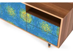 Mueble de TV - 125х56х41 cm - T7 - Van Gogh Lights, Nogueira^ Móvel De Tv