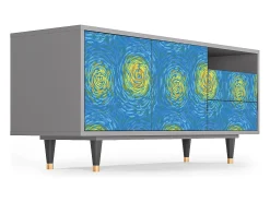 Hot Mueble de TV - 125х56х41 cm - T7 - Van Gogh Lights, Cinza Cinzento