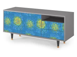Hot Mueble de TV - 125х56х41 cm - T7 - Van Gogh Lights, Cinza Cinzento