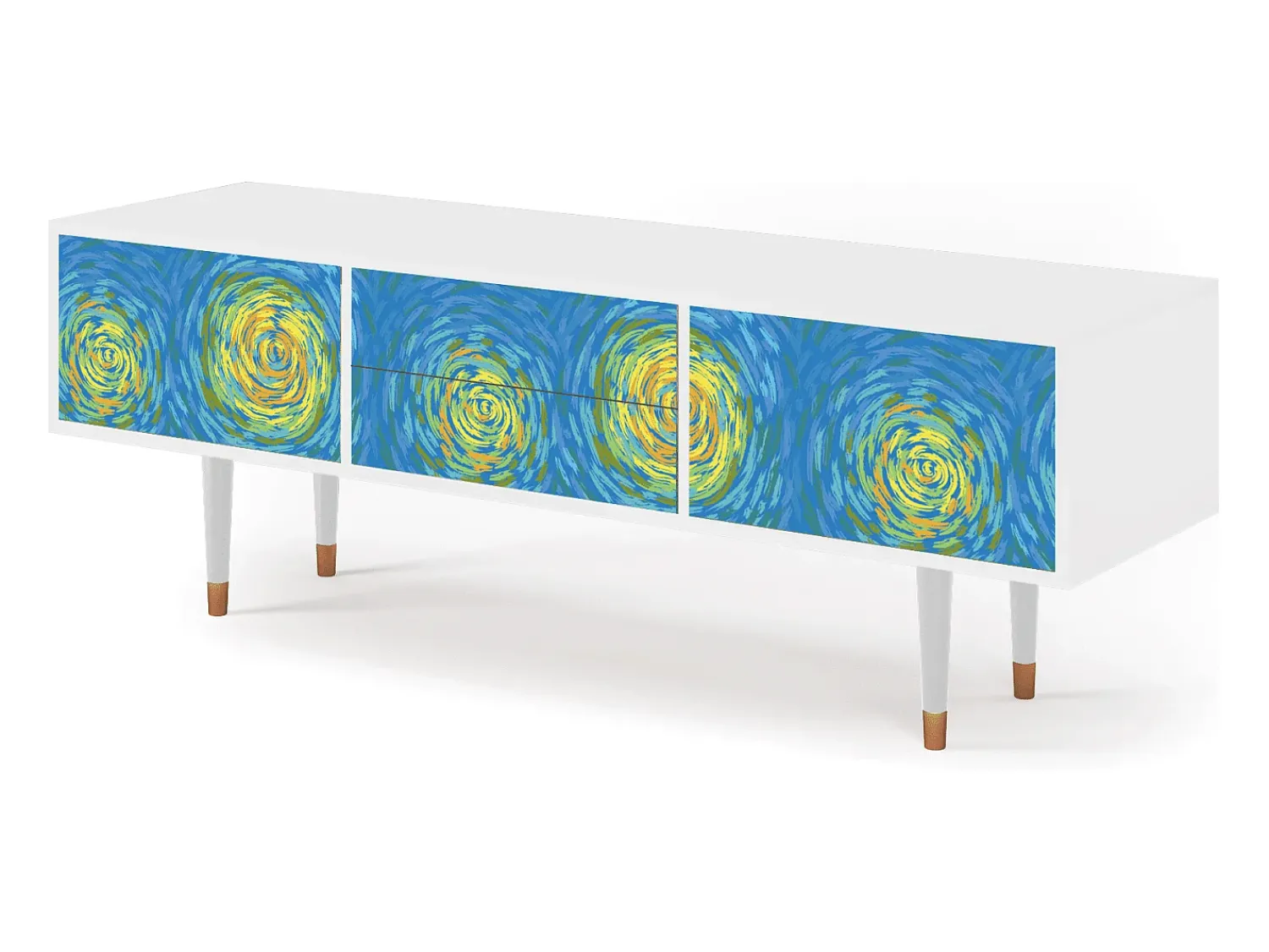 Mueble de TV - 170х59х48 cm - T4 - Van Gogh Lights, Branco^ Móvel De Tv