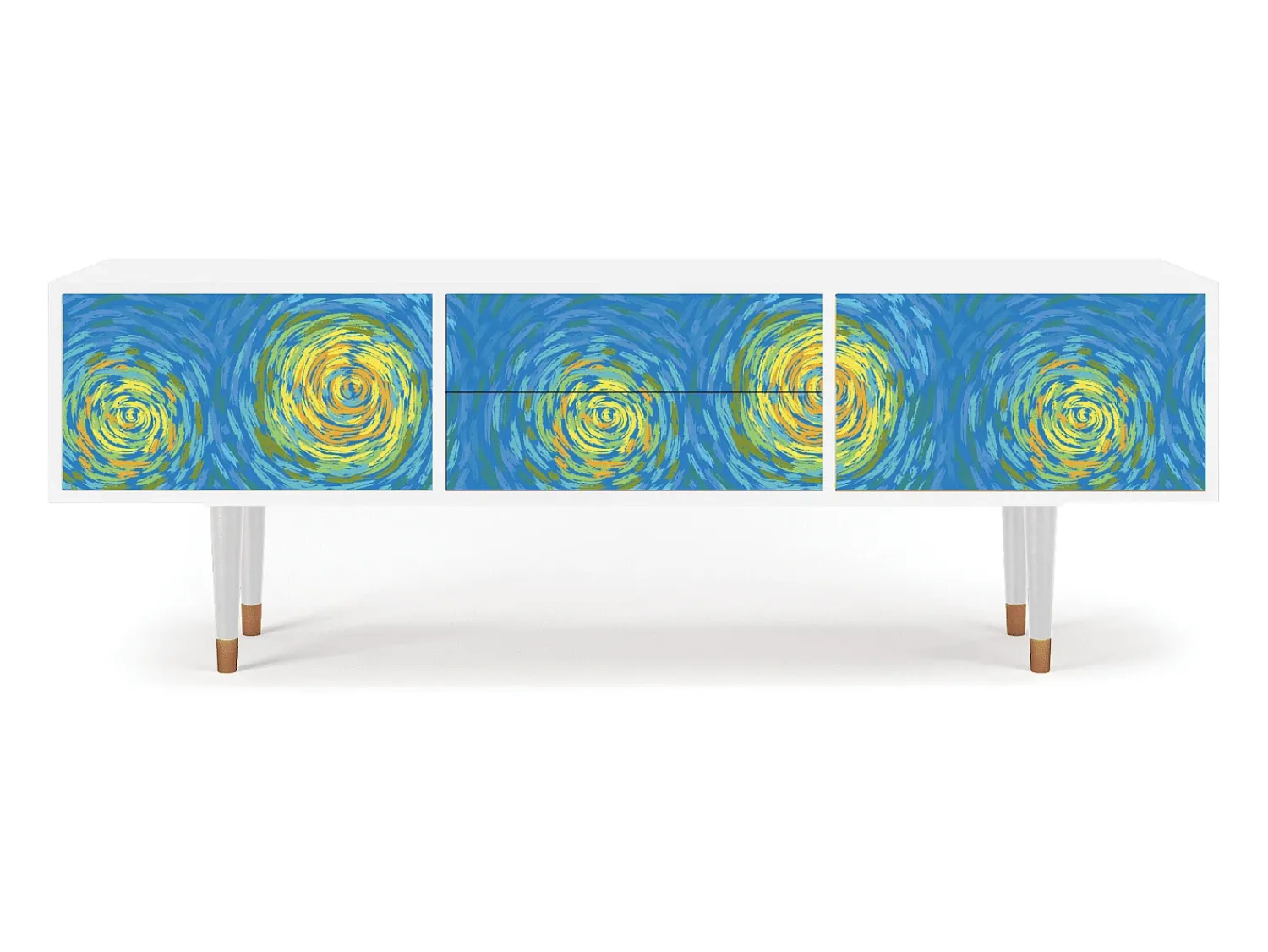 Mueble de TV - 170х59х48 cm - T4 - Van Gogh Lights, Branco^ Móvel De Tv
