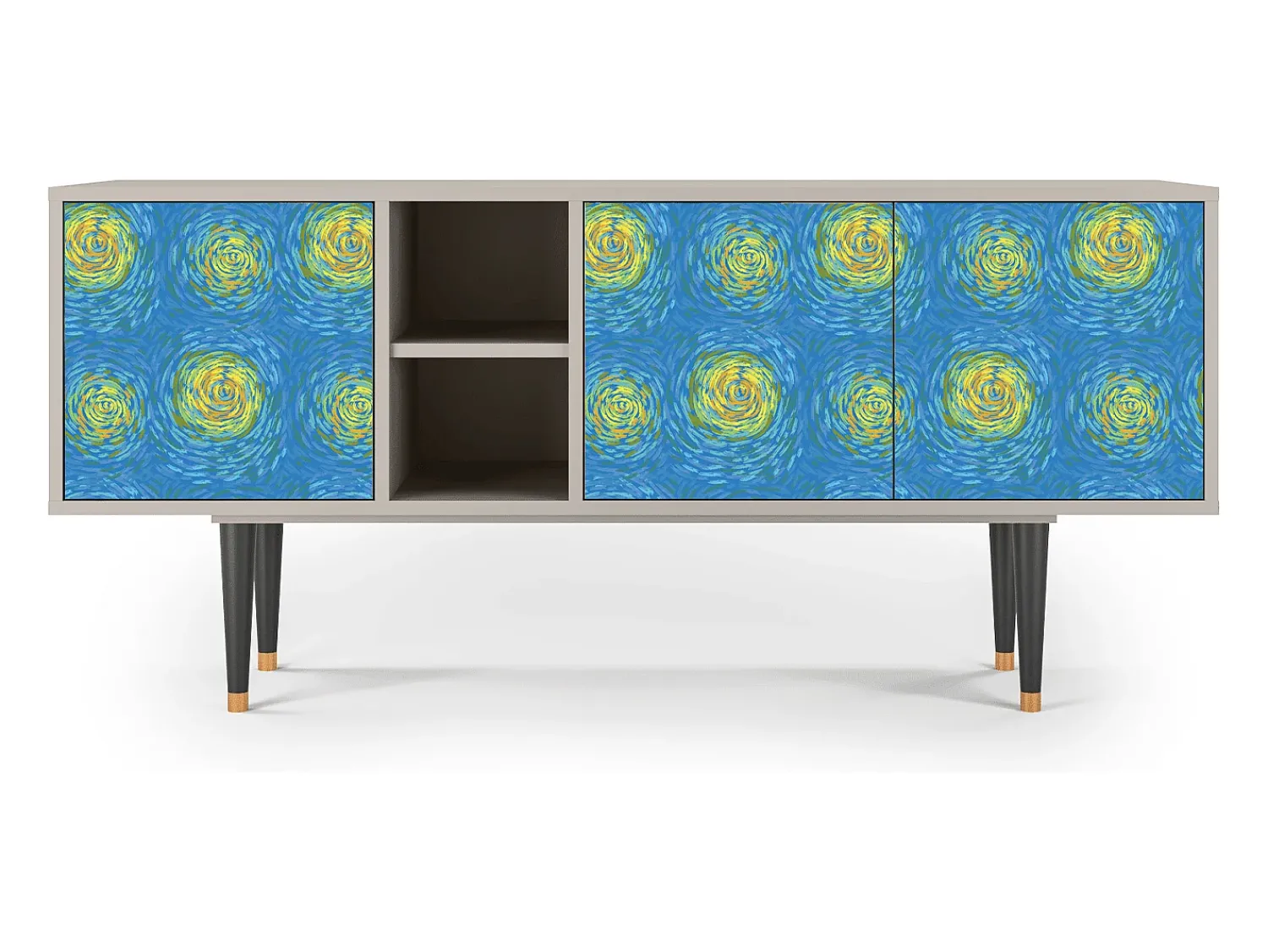 Móvel De Tv* Mueble de TV - 150х69х41 cm - T5 - Van Gogh Lights, Areia Bege