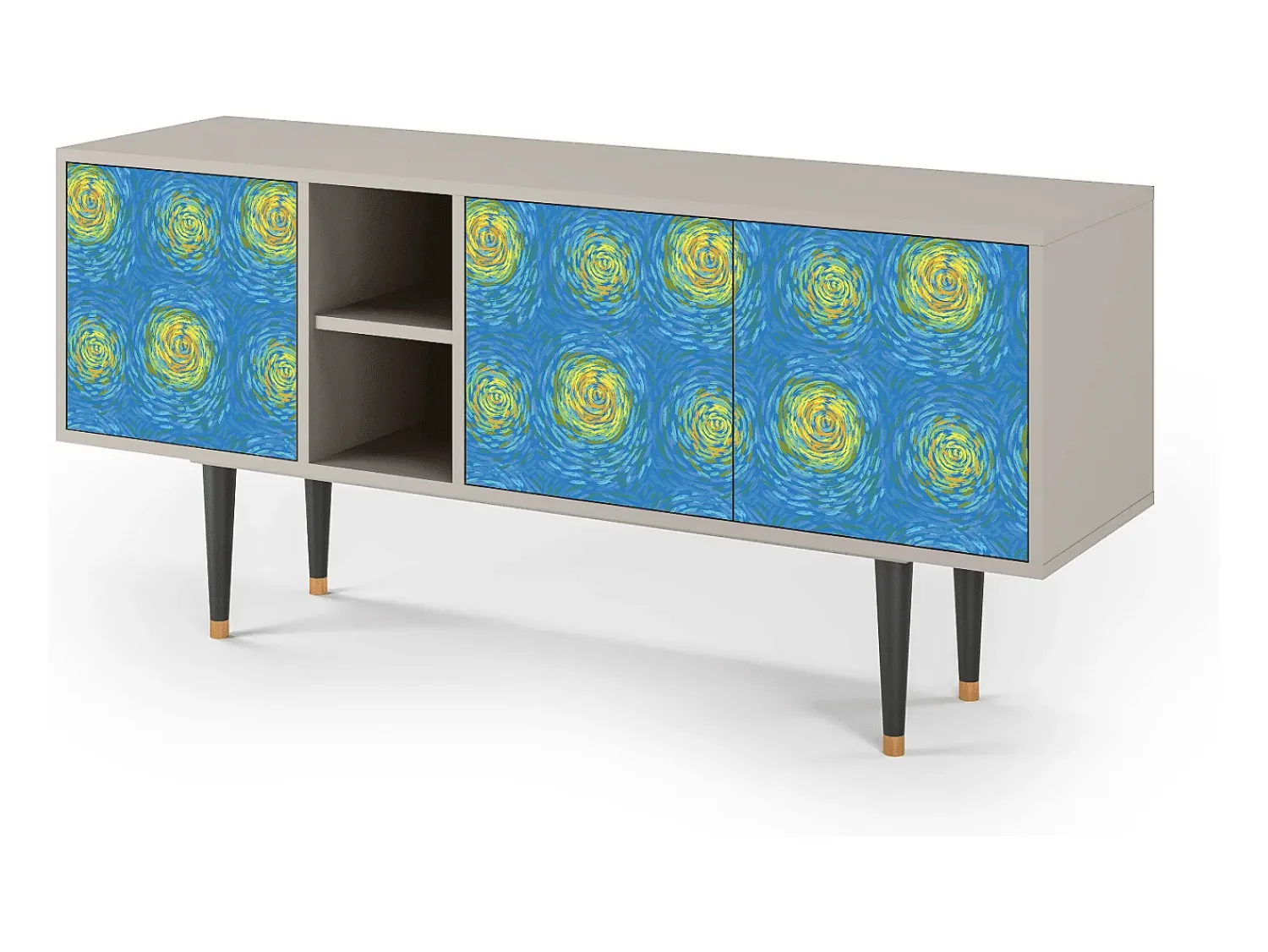 Móvel De Tv* Mueble de TV - 150х69х41 cm - T5 - Van Gogh Lights, Areia Bege