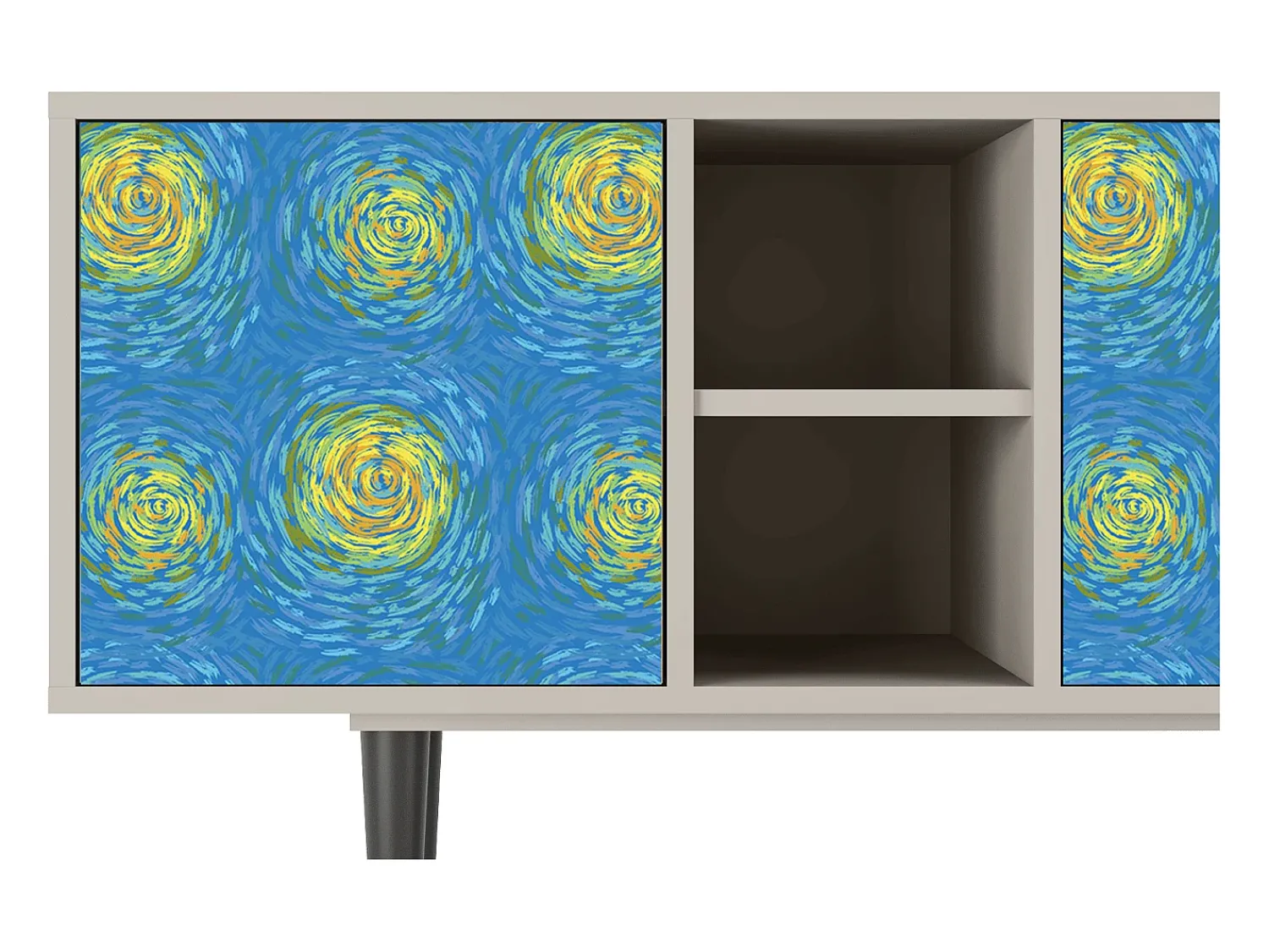 Móvel De Tv* Mueble de TV - 150х69х41 cm - T5 - Van Gogh Lights, Areia Bege
