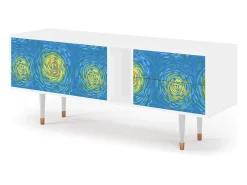 Mueble de TV - 170х69х48 cm - T1 - Van Gogh Lights, Branco^ Móvel De Tv