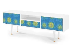 Mueble de TV - 170х59х41 cm - T6 - Van Gogh Lights, Branco^ Móvel De Tv