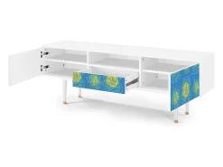 Mueble de TV - 170х59х41 cm - T6 - Van Gogh Lights, Branco^ Móvel De Tv