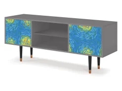 Móvel De Tv| Mueble de TV - 170х69х48 cm - T2 - Van Gogh Lights, Cinza Cinzento