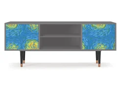 Móvel De Tv| Mueble de TV - 170х69х48 cm - T2 - Van Gogh Lights, Cinza Cinzento