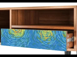 Clearance Mueble de TV - 115х59х48 cm - T3 - Van Gogh Lights, Nogueira Castanho