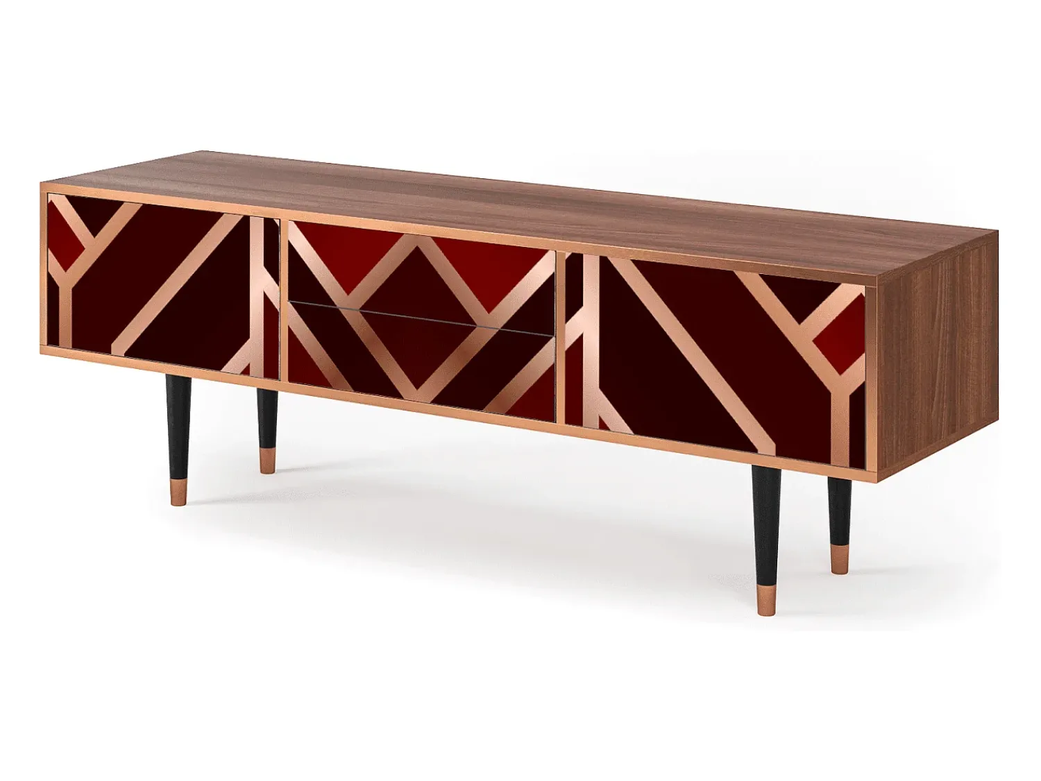 Best Mueble de TV - 170х59х48 cm - T4 - Velvet 1920's, Nogueira Castanho