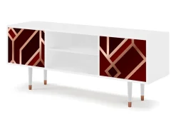 Móvel De Tv* Mueble de TV - 170х69х48 cm - T2 - Velvet 1920's, Branco Bege