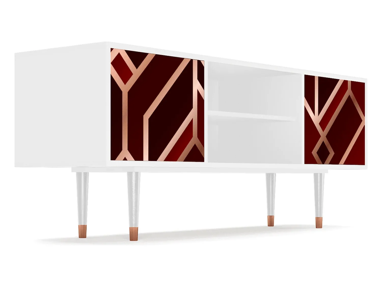 Móvel De Tv* Mueble de TV - 170х69х48 cm - T2 - Velvet 1920's, Branco Bege