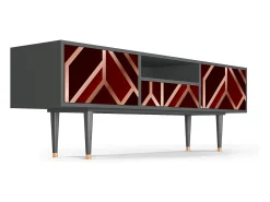 Móvel De Tv* Mueble de TV - 170х59х41 cm - T6 - Velvet 1920's, Antracite Cinza antracite