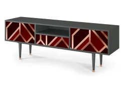 Móvel De Tv* Mueble de TV - 170х59х41 cm - T6 - Velvet 1920's, Antracite Cinza antracite