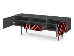 Móvel De Tv* Mueble de TV - 170х59х41 cm - T6 - Velvet 1920's, Antracite Cinza antracite