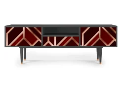 Móvel De Tv* Mueble de TV - 170х59х41 cm - T6 - Velvet 1920's, Antracite Cinza antracite