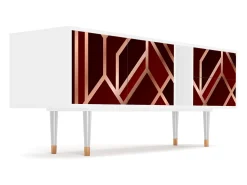 Móvel De Tv| Mueble de TV - 170х69х48 cm - T1 - Velvet 1920's, Branco Bege