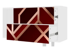 Móvel De Tv| Mueble de TV - 170х69х48 cm - T1 - Velvet 1920's, Branco Bege