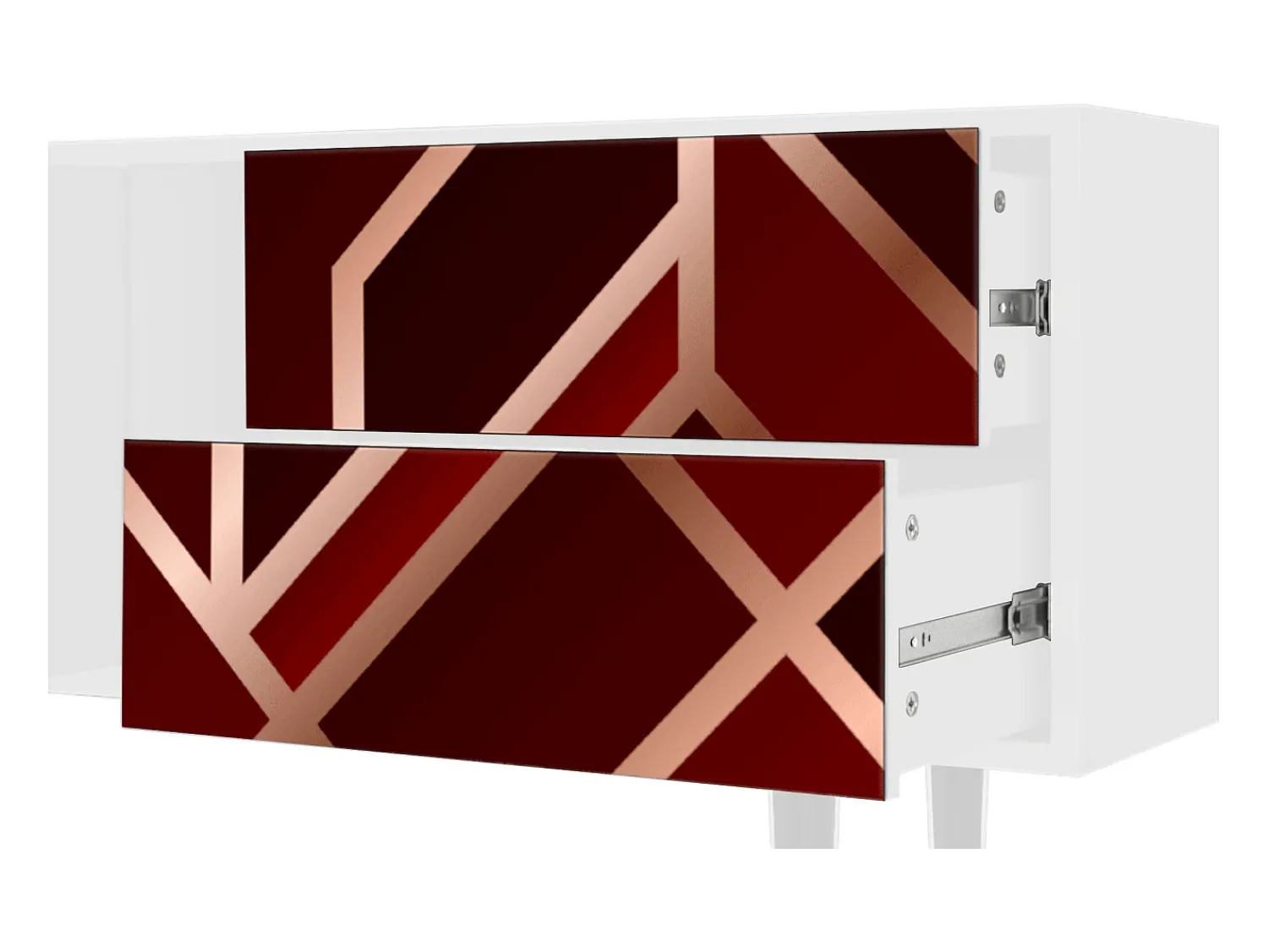 Móvel De Tv| Mueble de TV - 170х69х48 cm - T1 - Velvet 1920's, Branco Bege