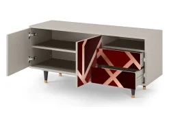 Clearance Mueble de TV - 125х56х41 cm - T7 - Velvet 1920's, Areia Bege