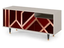 Clearance Mueble de TV - 125х56х41 cm - T7 - Velvet 1920's, Areia Bege