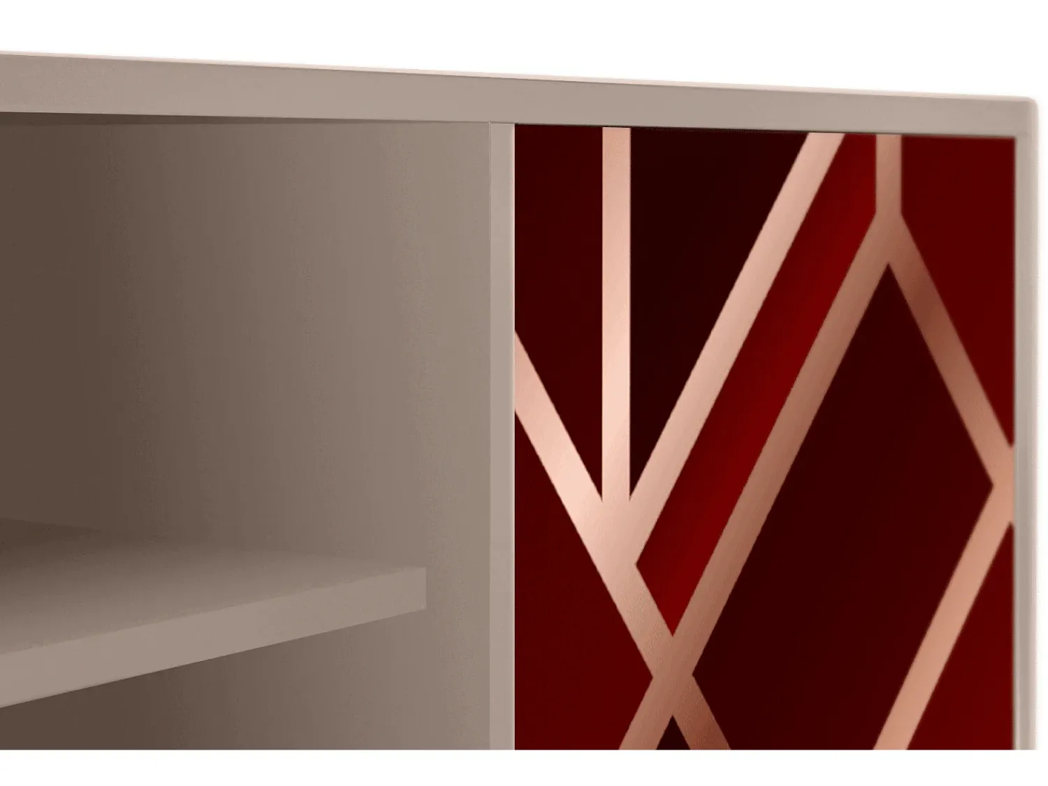 Móvel De Tv| Mueble de TV - 170х69х48 cm - T2 - Velvet 1920's, Latte Bege