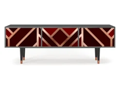 Outlet Mueble de TV - 170х59х48 cm - T4 - Velvet 1920's, Antracite Cinza antracite