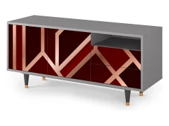 Mueble de TV - 125х56х41 cm - T7 - Velvet 1920's, Cinza^ Móvel De Tv