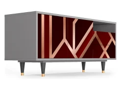 Mueble de TV - 125х56х41 cm - T7 - Velvet 1920's, Cinza^ Móvel De Tv