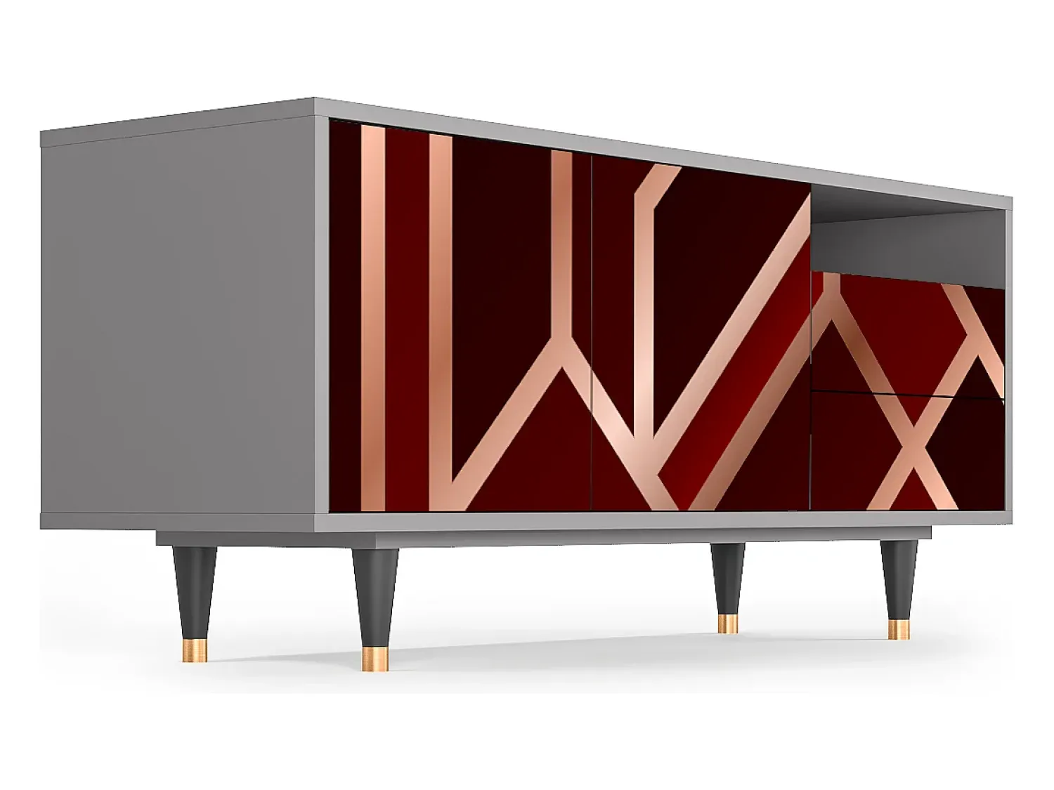 Mueble de TV - 125х56х41 cm - T7 - Velvet 1920's, Cinza^ Móvel De Tv