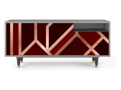 Mueble de TV - 125х56х41 cm - T7 - Velvet 1920's, Cinza^ Móvel De Tv
