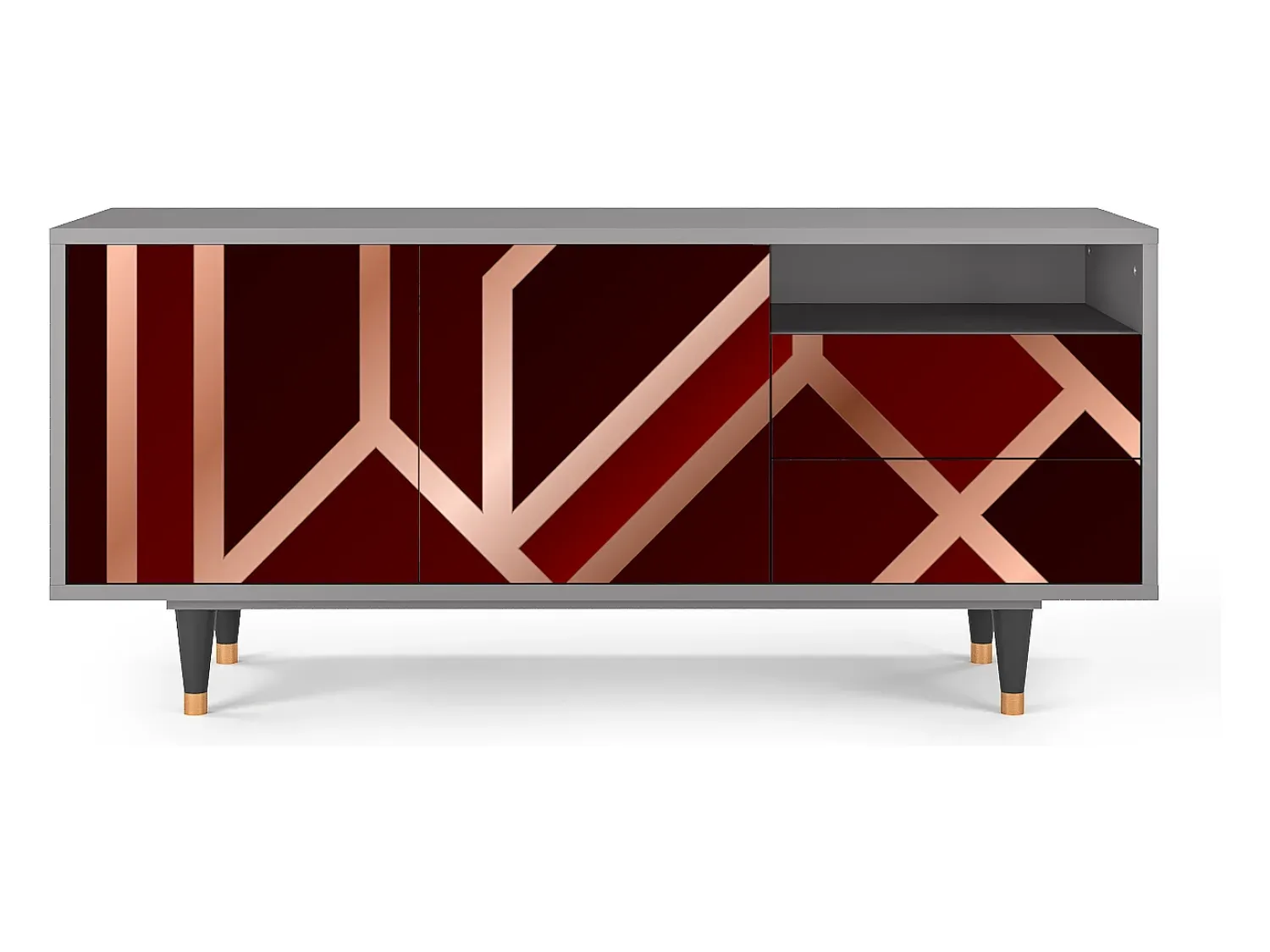 Mueble de TV - 125х56х41 cm - T7 - Velvet 1920's, Cinza^ Móvel De Tv