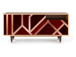 Móvel De Tv| Mueble de TV - 125х56х41 cm - T7 - Velvet 1920's, Nogueira Castanho