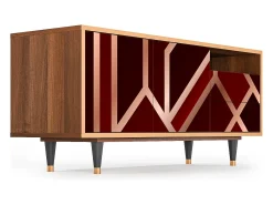 Móvel De Tv| Mueble de TV - 125х56х41 cm - T7 - Velvet 1920's, Nogueira Castanho