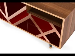 Móvel De Tv| Mueble de TV - 125х56х41 cm - T7 - Velvet 1920's, Nogueira Castanho