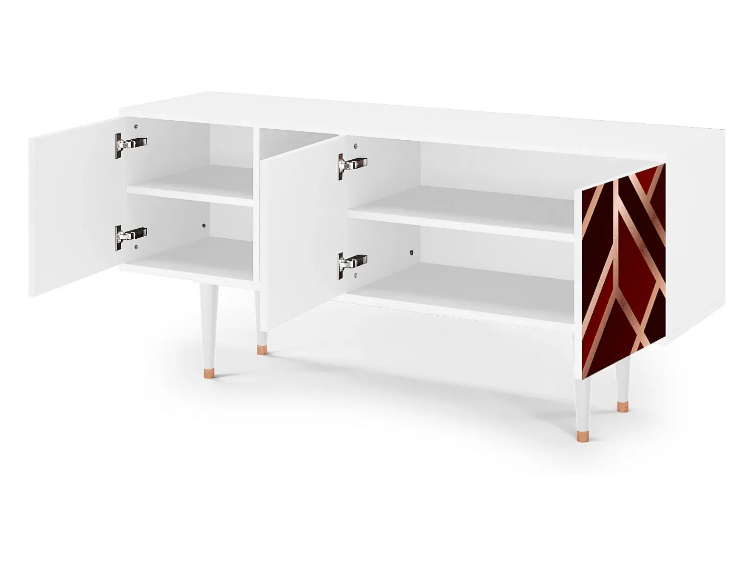 Mueble de TV - 150х69х41 cm - T5 - Velvet 1920's, Branco^ Móvel De Tv