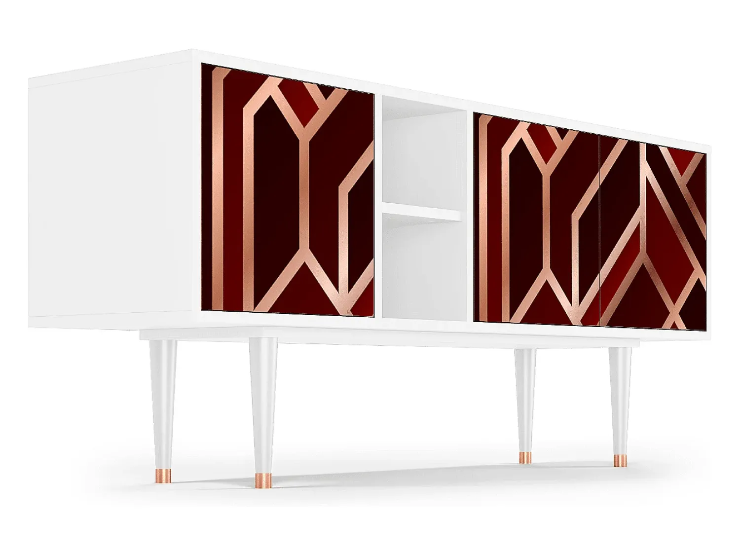 Mueble de TV - 150х69х41 cm - T5 - Velvet 1920's, Branco^ Móvel De Tv
