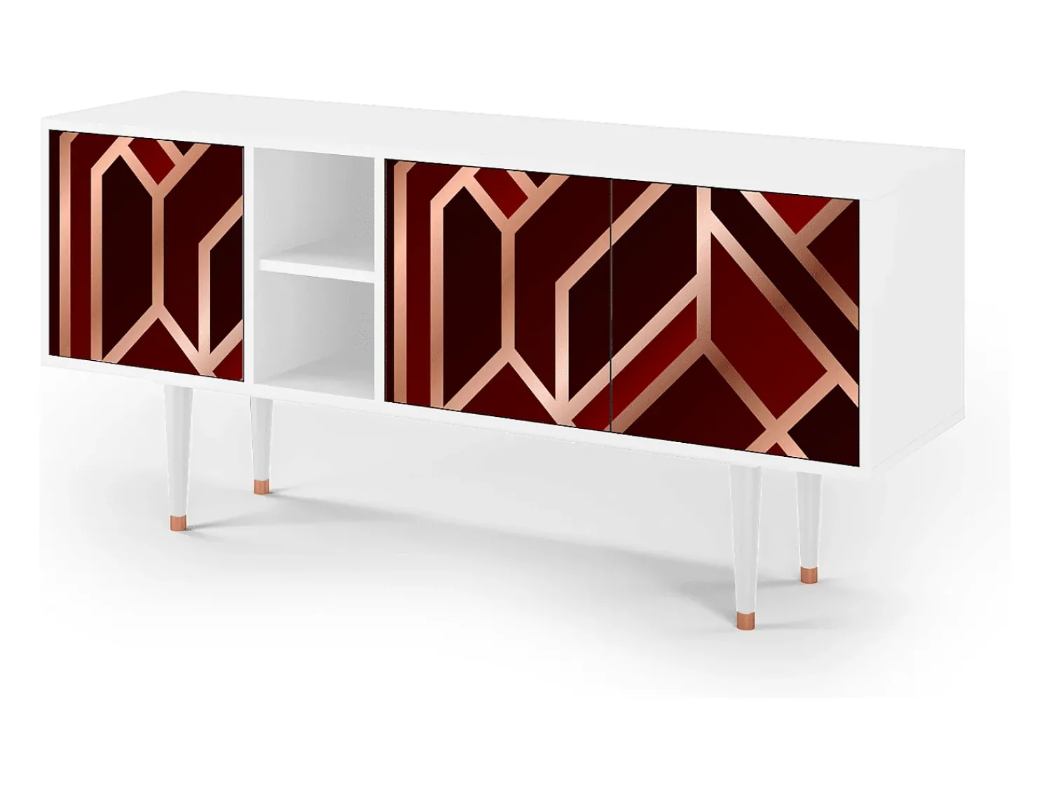 Mueble de TV - 150х69х41 cm - T5 - Velvet 1920's, Branco^ Móvel De Tv