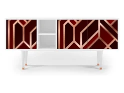 Mueble de TV - 150х69х41 cm - T5 - Velvet 1920's, Branco^ Móvel De Tv