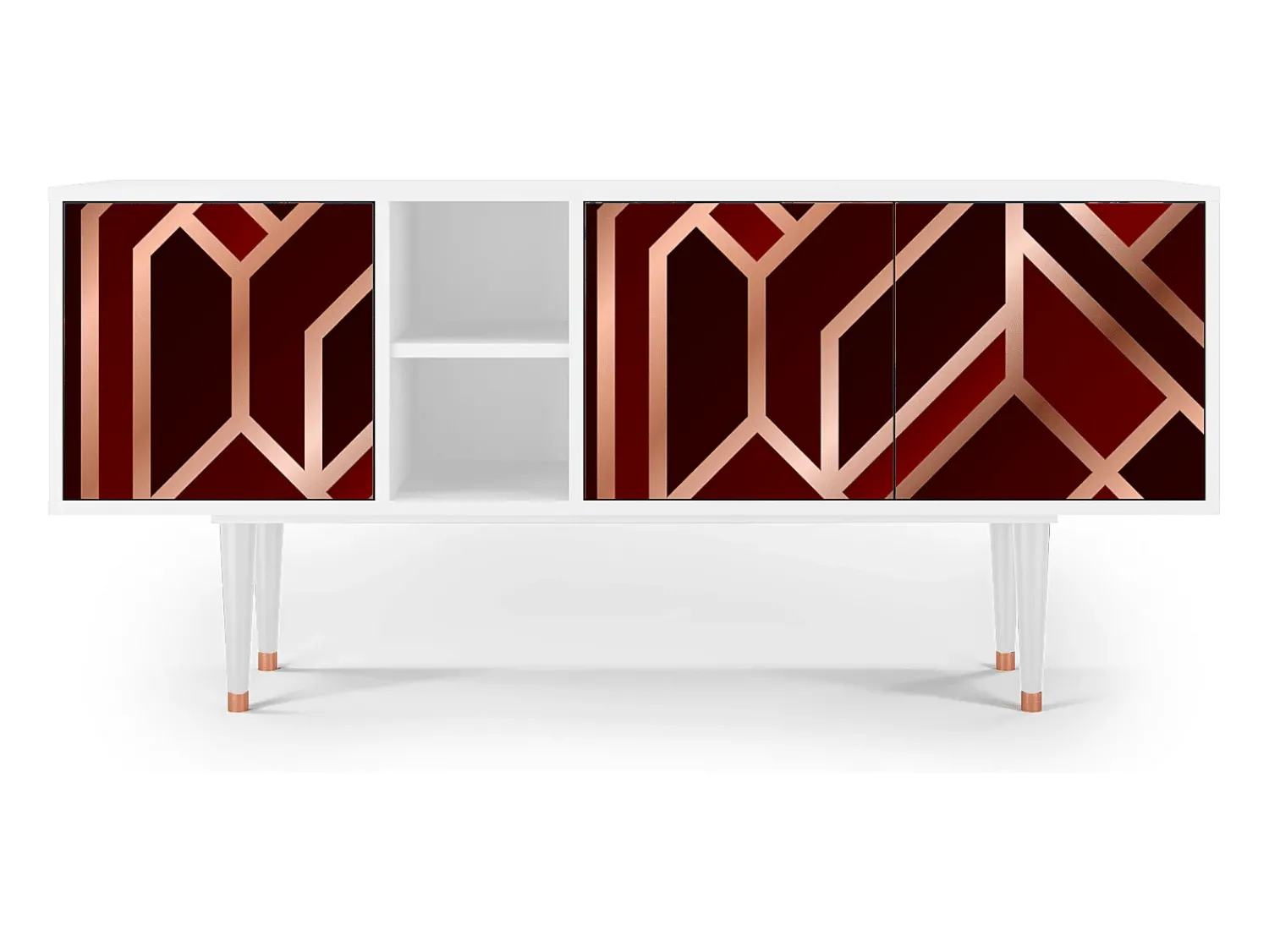 Mueble de TV - 150х69х41 cm - T5 - Velvet 1920's, Branco^ Móvel De Tv