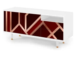 Mueble de TV - 125х56х41 cm - T7 - Velvet 1920's, Branco^ Móvel De Tv