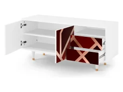 Mueble de TV - 125х56х41 cm - T7 - Velvet 1920's, Branco^ Móvel De Tv