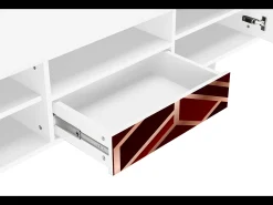 Móvel De Tv* Mueble de TV - 170х59х41 cm - T6 - Velvet 1920's, Branco Bege